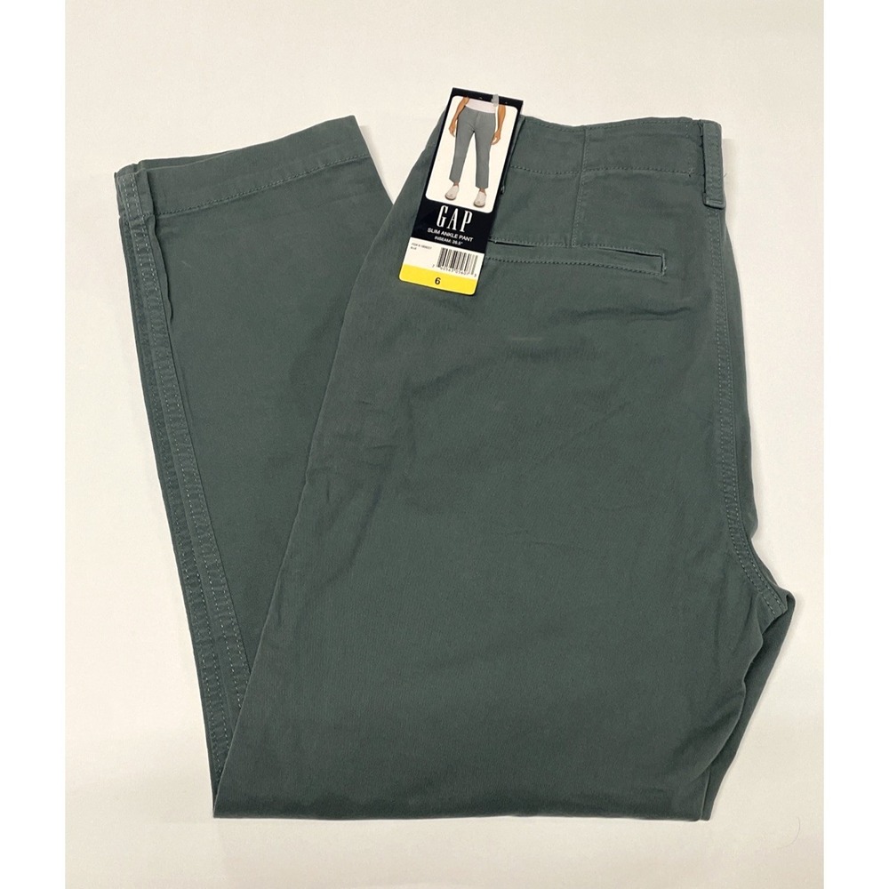 Gap Womens Slim Ankle Pant Blue Size 6 New NWT Stretch Cotton 26.5 Inseam